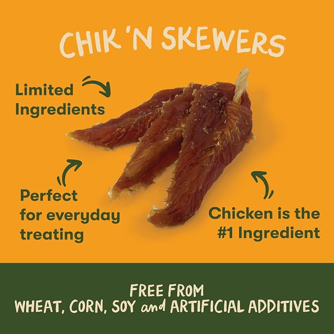 Pet 'n Shape Chik 'n Skewers – Chicken Wrapped Rawhide Chew Dog Treats - 2 Pound | Premium chicken breast, Limited ingredients, Wheat and soy free, Everyday reward, For all life stages, High-protein snack