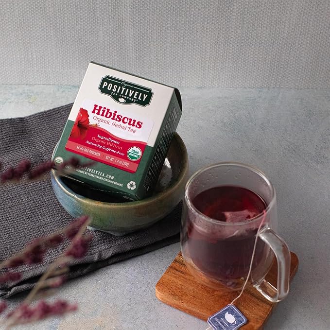 Organic Positively Tea Company, Hibiscus Herbal Tea Bags, 20 Count, 0.8 ounces