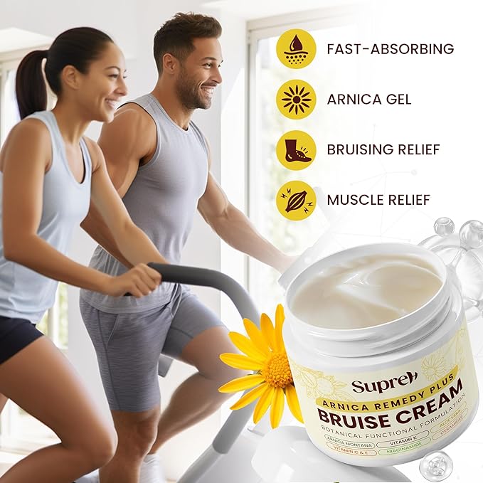 SupreH Arnica Bruise Cream Extra Strength: Vitamin K C & E for Bruising, Swelling and Niacinamide Ceramide for Discoloration & Thin Skin