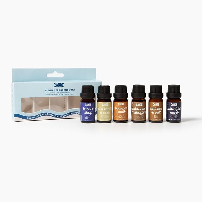 CANDECraftCo Premium Fragrance Oil Bundles – Diffuser Oils Fragrances Scented for Home, Candle Soap Making Supplies, Aromatherapy Blends for House (Clean, 6-Pack)