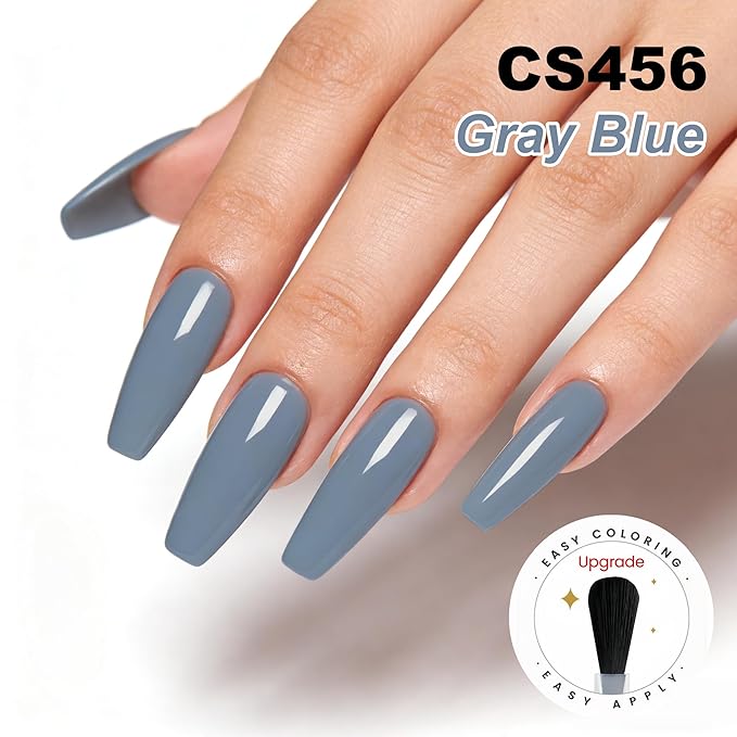 YTD Likomey Gray Blue Gel Nail Polish,15ml Salon Home DIY Manicure and Pedicure Fall Winter Soak Off UV Color Varnish,CS456