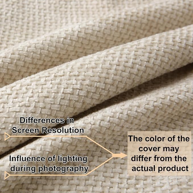 18" x 18" Decorative Throw Pillow with Inserts, Set of 2 Soft Modern Farmhouse Weave Pattern Throw Pillows, Square Boho Pillow for Couch, Bed, Sofa Decor (Beige, 18" x 18"(Pack of 2))