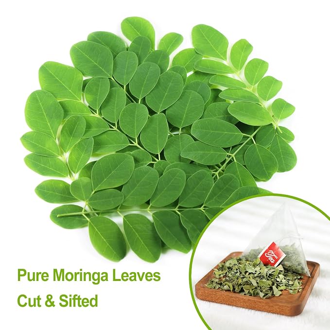FullChea - Moringa Tea, 50 Teabags - Pure & Natural Moringa Leaves, Cultivated From India - Herbal Tea for Supporting Digestion & Immune System - Non-GMO - Caffeine-free