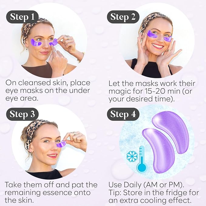 BLOOMORA Retinol & Collagen Under Eye Patches (30 Pairs) - For Dark Circles & Puffy Eyes - Eye Care Mask