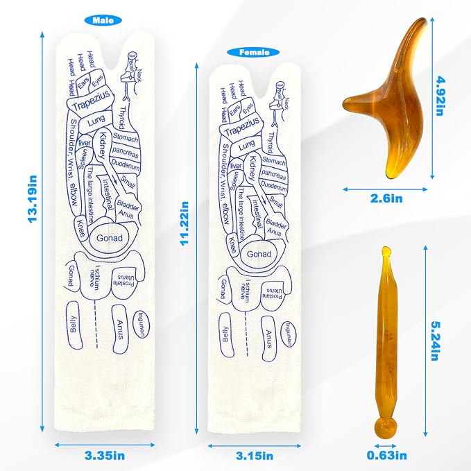 BIRDDIE Acupressure Reflexology Socks Physiotherapy Massage Relieve Tired Feet Reflexology Socks with Massage Tools for Women and Men (Women)