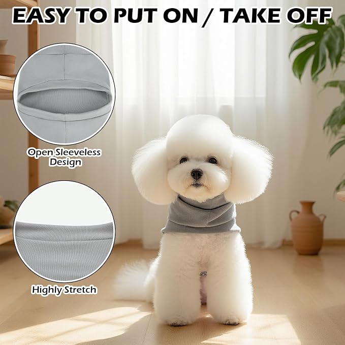 Cat Sweater Warm Fleece Pet Clothes for Cats Only | Soft Cat Vest Puppy Hoodie Coat, Fall Cold Winter Sweatshirt Pullover Clothing also for Small Dogs, Grey L
