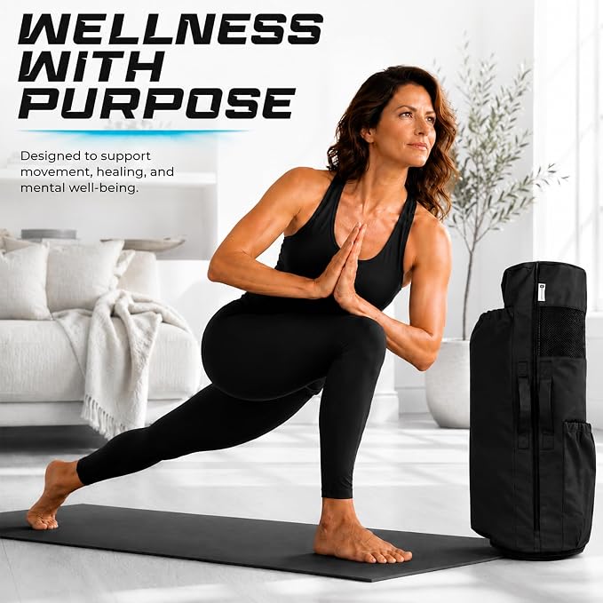 MAGNILAY Yoga Mat Bag - for Women and Men, Yoga Bag with Pockets and Adjustable Strap, Yoga Mat Carrier, Fits Mats Blocks and Yoga Accessories for Workouts, (32" L)