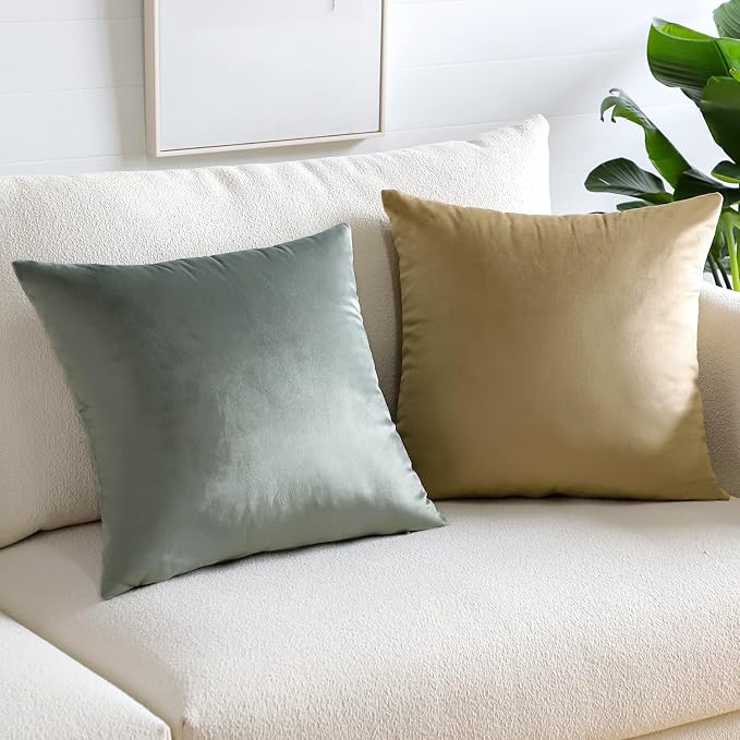 Artscope Luxury Velvet Pillow Covers Super Soft Decorative Square Throw Pillow Covers Case Cushion Covers for Sofa Couch Bedroom Car Decor 16x16 Inch Dark Grey