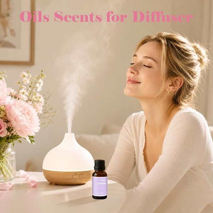 AmaKane Jasmine Essential Oil for Diffusers for Home, Floral Fragrance Oil for Candle Making, Premium Jasmine Aromatherapy Oil, DIY Soap Making Scents, 30ml