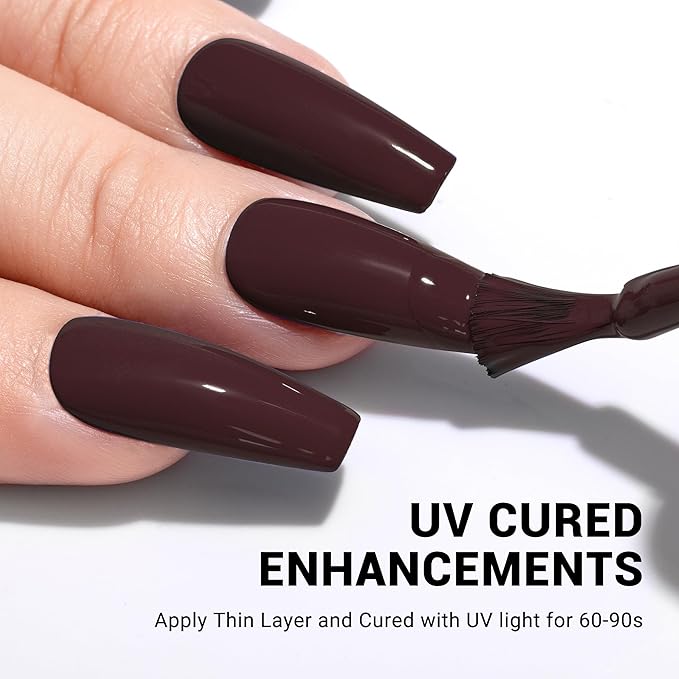 MelodySusie Thick Brown Gel Nail Polish,0.5fl oz Nails Soak Off UV LED Dark Red Brown Gel Polish Gift for Women Nail Art Manicure Salon DIY Nail Design Decoration at Home-077