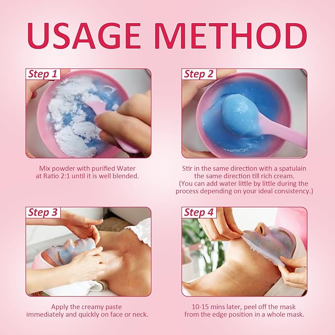 YMEYFAN Jelly Mask for Facials Professional, Jelly Mask Powder for Face, Modeling Mask Powder, Estheticians Supplies Beauty Salon Spa Face Mask Skin Care, 23Fl Oz (6 Pack)