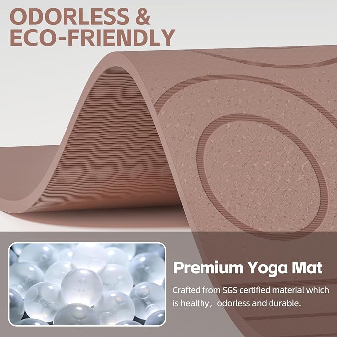 PAIDU Large Yoga Mat, 72" x 36" x 2/5"（10MM） Thick Non-Slip Exercise Mat, SGS-Certified POE Material, Ideal for Home Gym, Yoga, Pilates, Fitness Workouts & Floor Mat