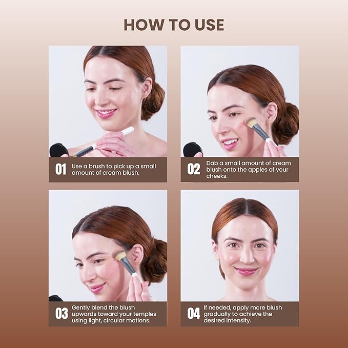 POISE Makeup HD Crème Lip and Cheek Compact | Long Lasting Cheek Blusher and Lip Stain Lipstick in One Hydrating for Skin Infused w/Shea Butter, FRIDA