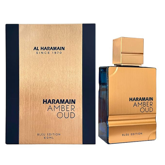 Al Haramain Amber Oud Blue Edition for Men Eau de Parfum Spray - Long Lasting Men's Cologne with Amber & Sandalwood, Arabian Perfume for Men 60ml (2.0 oz)