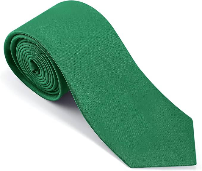 Black Tie Set in Gift Box Mens Solid Color 3.15" (8CM) Black Necktie and Pocket Square Set