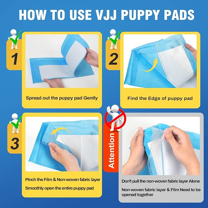 VJJ Puppy Pads XL 30"x35", 50 Count Disposable X-Large Potty Pads, Pee Pads for Dogs Large for Doggie&Cats, Dog Pee Pads Extra Large for Indoor, Outdoor Use