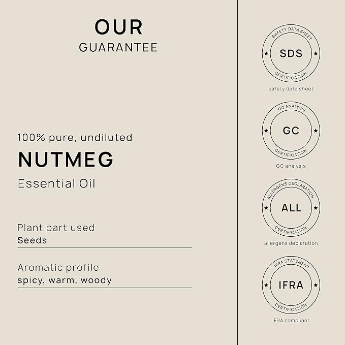 VINEVIDA Nutmeg Essential Oil 32 oz - Undiluted Candle Scent DIY Scents for Candlemaking Bulk Soap Making