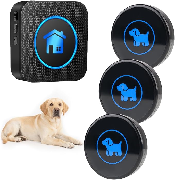 Dog Door Bell 2026 Enhanced Touch, Wireless Doggie Doorbell for Potty Training to Go Outside, IP65 Waterproof, 1000ft Range, 55 Melodies, 5 Modes & Adjustable Volume (3 Buttons)