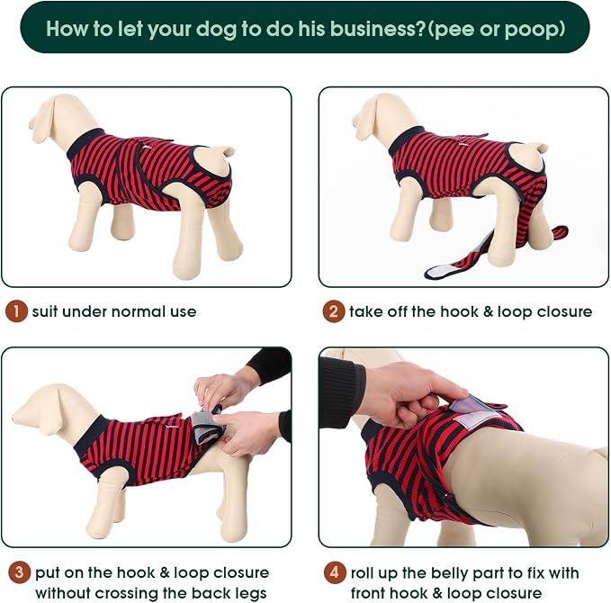 Kuoser Recovery Suit for Dogs Cats, Soft Dog Surgery Suit Female Male Spay | Professional Dog Onesie for Surgery, Substitute E-Collar & Cone, Prevent Licking Dog surgical suit Pet Neuter Suit