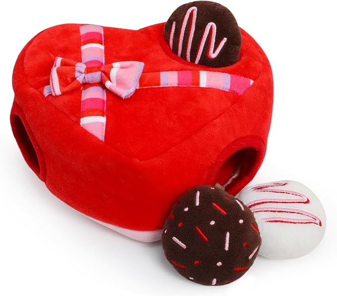 Hollypet Squeaky Hide and Seek Dog Toys for Small and Medium, Chocolate