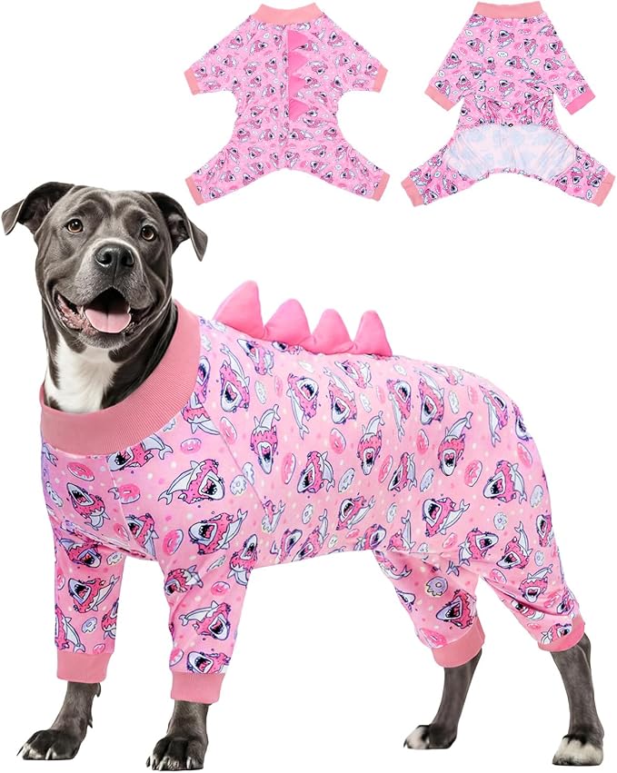 CuteBone Dinosaur Costume Dog Pajamas, Stretchy Spandex Crystal Velvet Sleepwear Coat for Small Dogs, Soft & Warm Pet Outfit Clothes for Cold Weather, Cozy Pullover Design COSP09-3XL