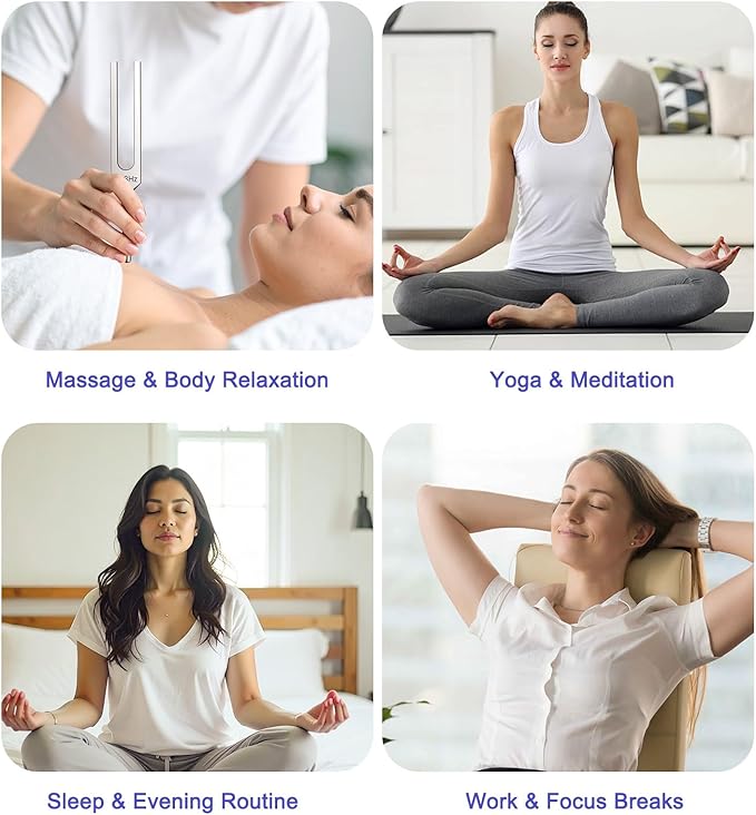 Tuning Fork Set – 128Hz 432Hz 512Hz 528Hz Weighted & Unweighted Frequency Tools with Activator, Mallet & Vegan Pouch – for Yoga, Meditation, Chakra, Ideal as a Gift