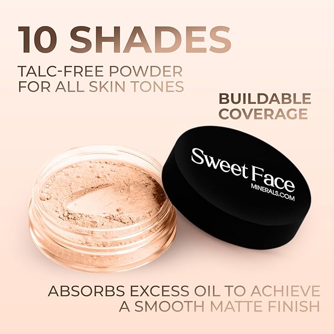 PINK BISQUE FOUNDATION (5g Sample Size Jar) – Loose Mineral Foundation Powder – Lightweight Matte Finish, Natural Tone – Sweet Face Minerals SPF 30