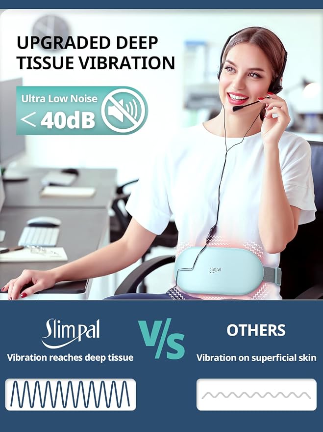 Slimpal Heating Pad for Period Cramps, Plus-Sized Portable Electric Heating Pad, Menstrual Cordless Heat Belt Back, Belly, Waist Pain Relief, Christmas Stocking Gift for Her Girl Women, Light Blue