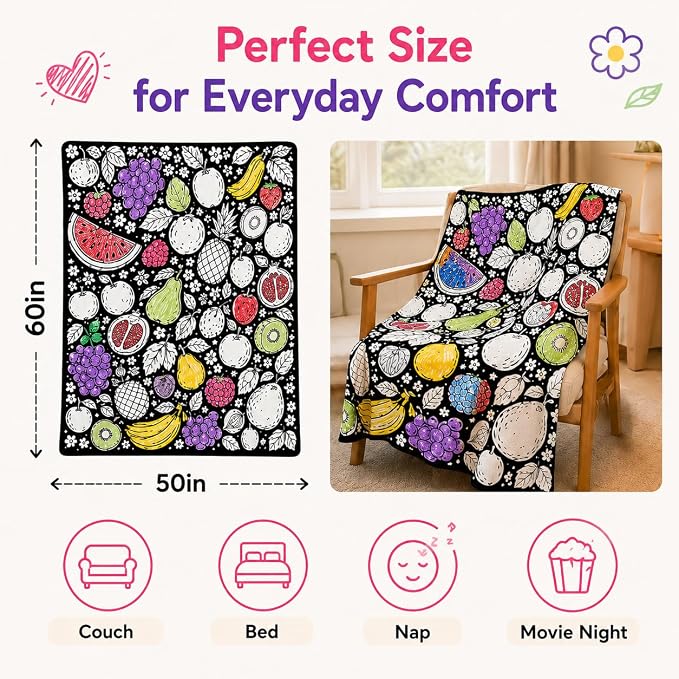 VEELU DIY Coloring Blankets with 24 Colors Markers for Adults | Custom Color In Your Own Blankets With 24 Colors Markers, Snuggle Color Sketch Washable Blankets Kit Home Decor