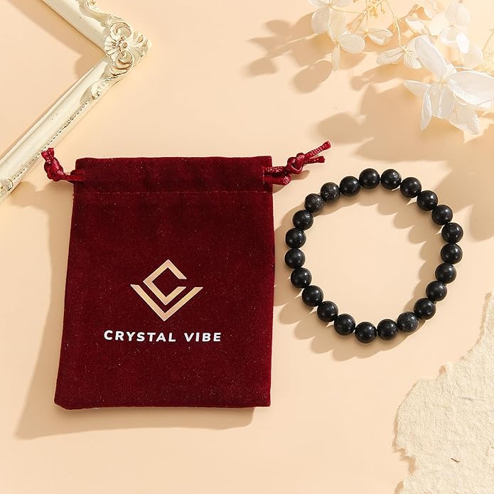 Crystal Vibe 8mm Beaded Bracelets For Women Men - Healing Crystal Bracelet - Adjustable Size