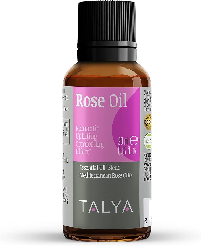 Talya Herbal Rose Essential Oil Blend for Skin Care and Relaxation - Topical for Mature Skin, Dry Skin - Diffuse to Elevate Mood - Rose Oil Blend for Aromatherapy - Anti Aging Wrinkle 20ml 0,67 fl oz