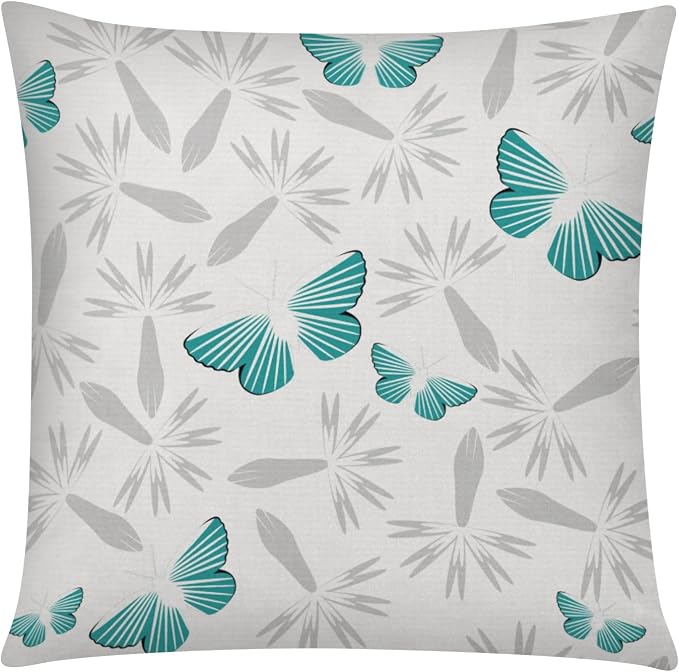 Teal Grey Throw Pillow Covers 16x16 Set of 6, Spring Floral Home Decor | teal floral, decorative cushion cover, Breathable Linen, Accent pillow, chair, small Sofa, spring summer farmhouse Decor