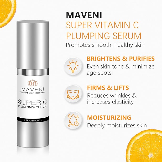 Super Vitamin C Serum for Women over 70 With Hyaluronic Acid, Reduce Wrinkle, Hydrates, Firms, Lifts, Anti Aging Serum for Dark Spots, Wrinkles, DullSkin, 1 fl.oz.