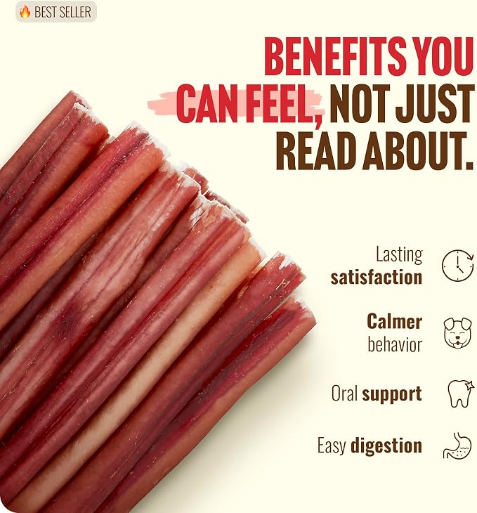 Natural Farm Odor-Free Select Bully Sticks, (6-Inch, 1-Pound), Hand Selected for Consistent Thickness, 100% Beef Pizzle Dog Chews, Fully Digestible, High Protein, Best Dental Treats (Pack of 3)
