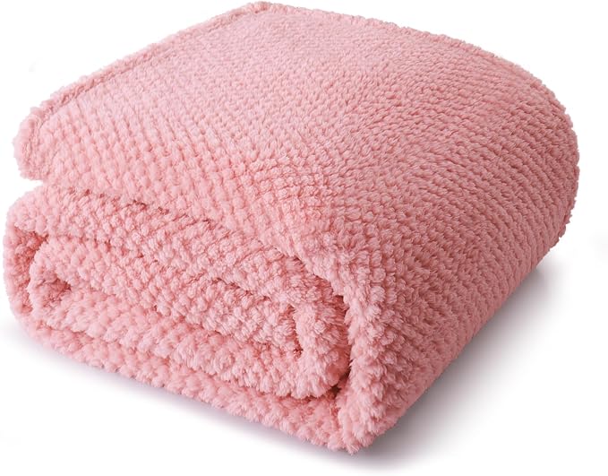 Whale Flotilla Soft Fleece King Size Bed Blanket, Pink | 90x104 Inch, Suitable for Bed, Fluffy Fuzzy Jacquard Blankets for All Season, Lightweight and Cozy