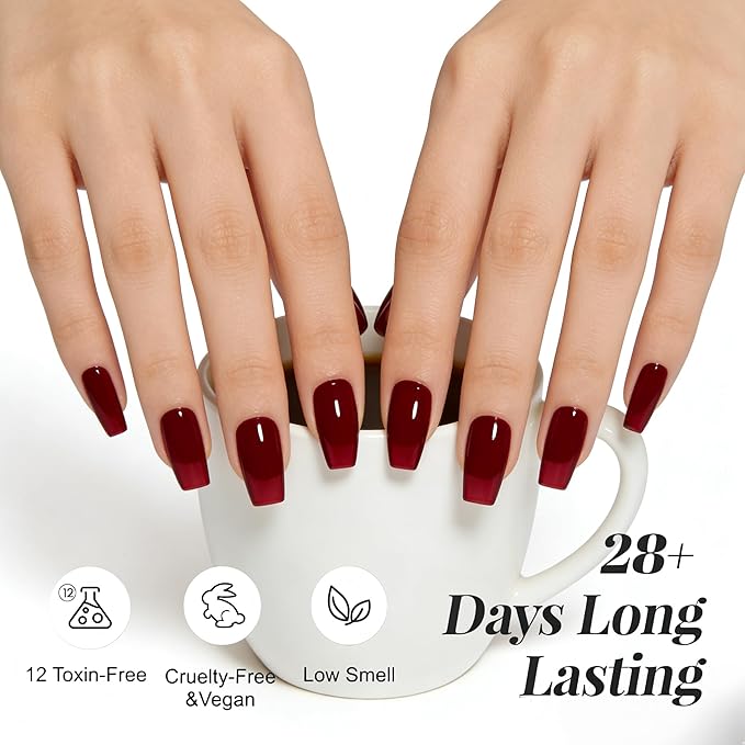 YTD Likomey Berry Red Gel Nail Polish,15ml Salon Home DIY Manicure and Pedicure Blood Red Fall Winter UV Color Varnish,HEMA Free TPO Free,CS449