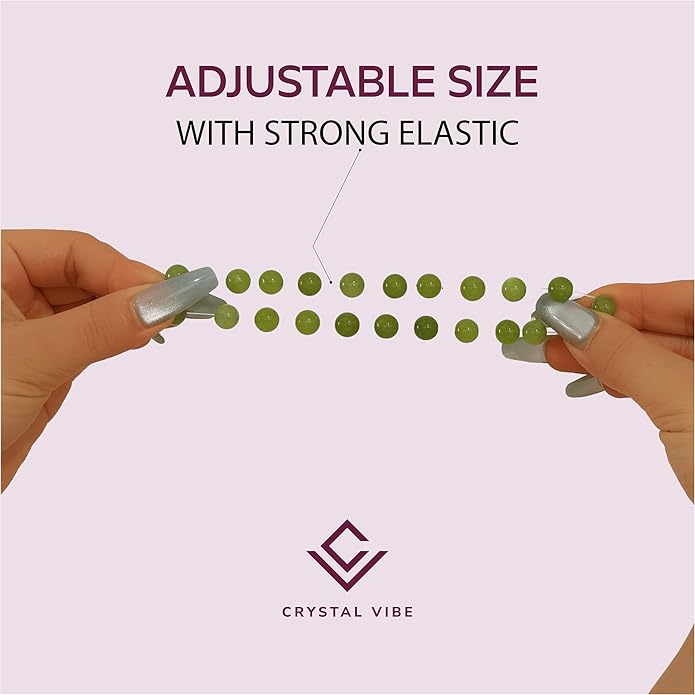 Crystal Vibe 8mm Beaded Bracelets For Women Men - Healing Crystal Bracelet - Adjustable Size