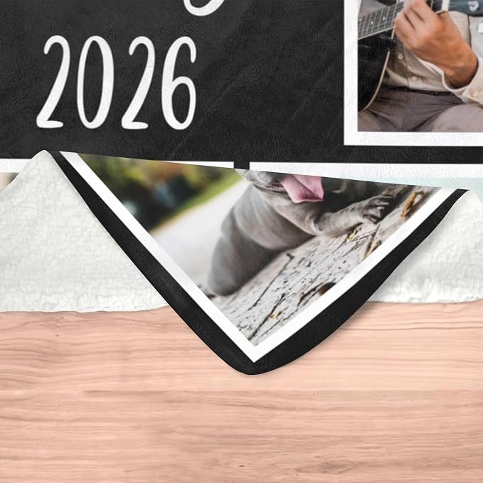 inkArts Custom Blanket with Photo, Personalized Blanket, Customized Photo Blankets, Custom Picture Blankets, Personalized Photo Gifts for Women Men Mom Dad Baby Kid Family Pet