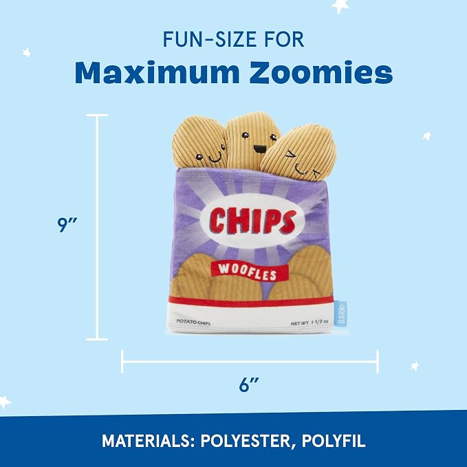 BarkBox Woofles Potato Chips 2-in-1 Interactive Plush Dog Toy