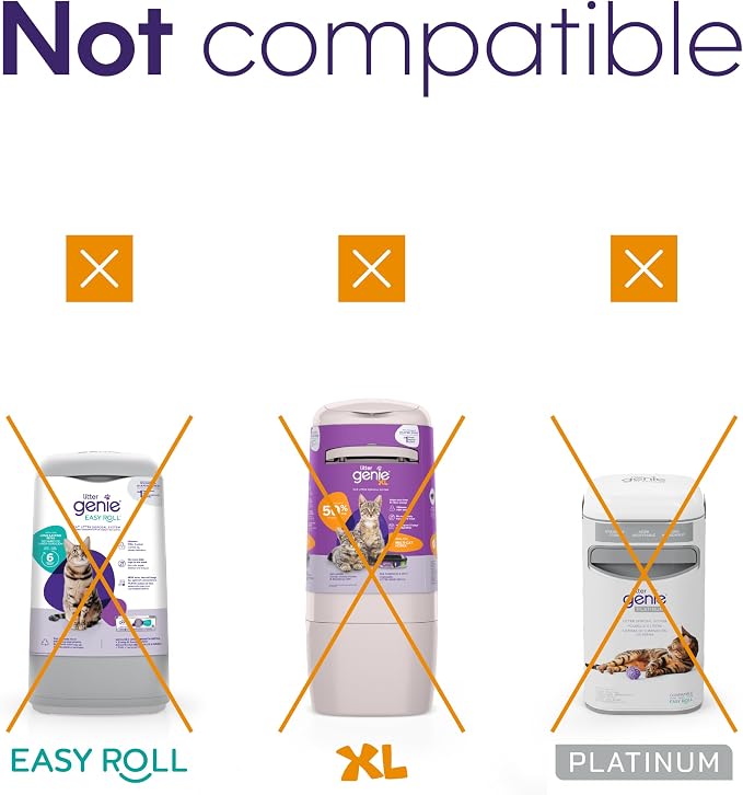 Litter Genie Jumbo Refill Bags, 2-Pack, 56 ft of Continuous Film | Long-lasting multi-layer refill film with odor-locking technology provides up to 8 months of cat litter disposal for one cat.