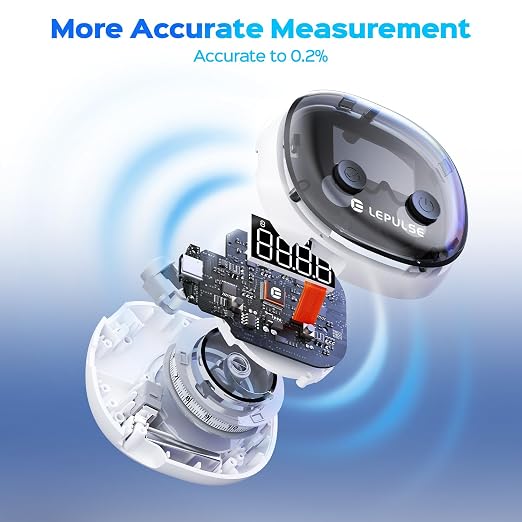 Lepulse Smart Body Tape Measure, Bluetooth Measuring Tape for Body Measurements, LED Display & Fitdays App, Digital Tape Measure for Waist, Hip, Arms, 60in Retractable, USB Rechargeable
