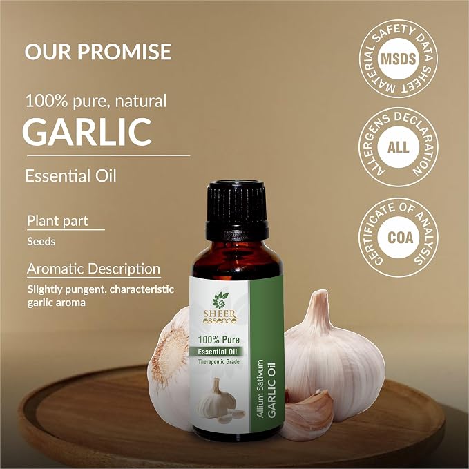 Garlic Oil - (Allium Sativum)- Essential Oil 100% Pure Natural Undiluted Uncut Therapeutic Grade Oil 16.90 Fl.OZ