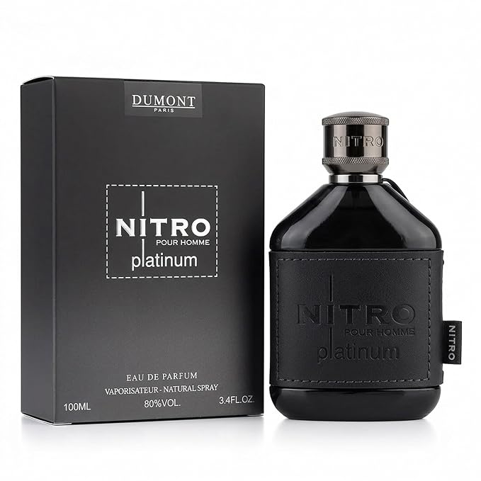 Dumont Nitro Platinum 3.4 Fl Oz Eau De Parfum for Men – Fruity Amber Fragrance – Luxurious Long Lasting Scent