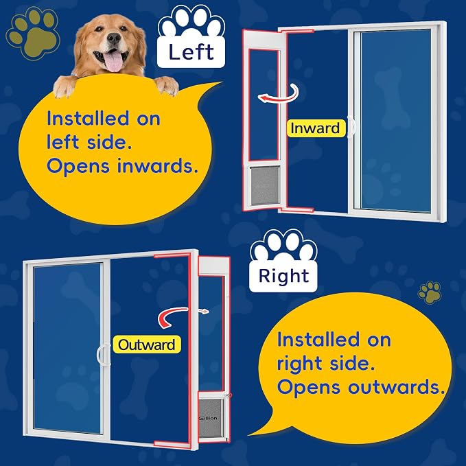 XLarge Dog Door for Sliding Glass Door,Openable Pet Door for Sliding Glass Doors，All-Metal Framed & Panel & Lock,Adjustable 75 7/8" to 81" Slider Height -Extra Large