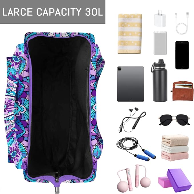 Mandala Yoga Mat Bag Large Yoga Bags and Carrier Fits All Your Stuff Yoga Tote Bags with Zipper Pocket Pilates Bag