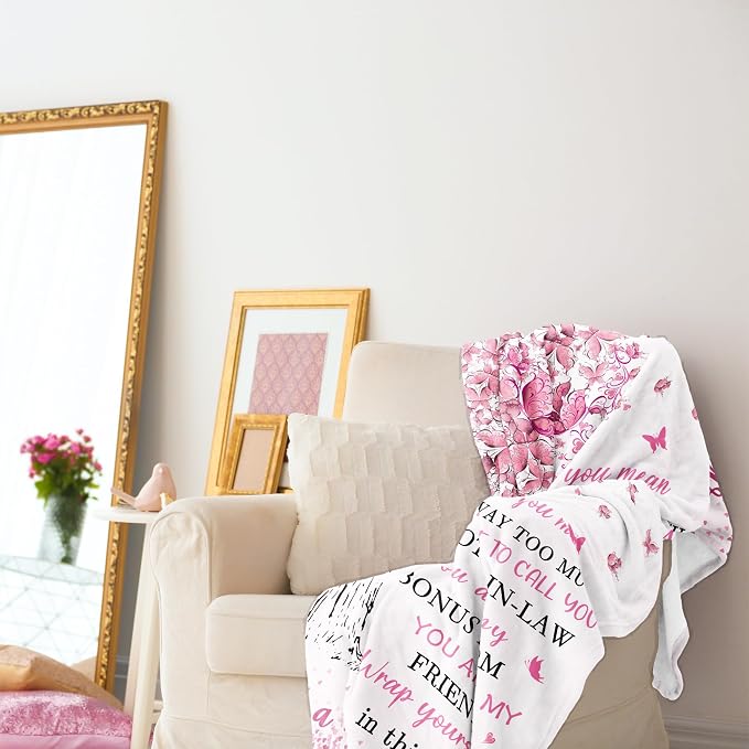 Mother in Law Gifts, Mother in Law Birthday Wedding Gifts, Birthday Gift for Mothers in Law Christmas Mothers Day Blanket 60"x 50"