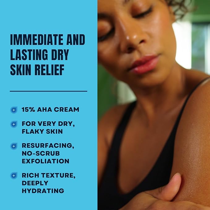 AmLactin Intensive Healing - Therapeutic Body Cream for Extremely Dry Skin - No-Scrub Exfoliator and Moisturizer with 15% Lactic Acid AHA and Ceramides, 12 oz (Packaging May Vary)
