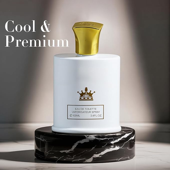 AFLUXE King-D White Long-Lasting Cologne for Men | Citrus, Aromatic & Woody Scent | Eau de Toilette 100ml Spray | Day to Night Fragrance