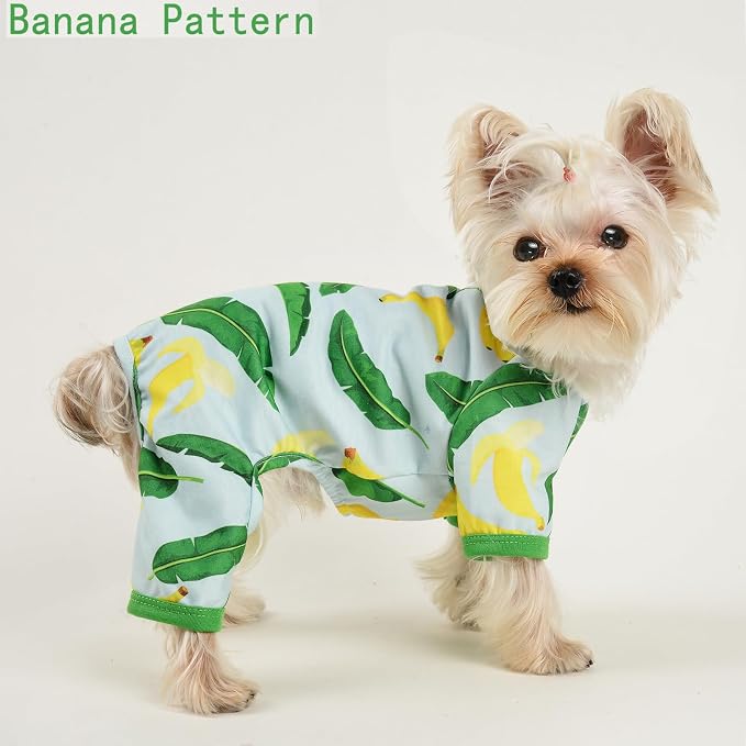 Dog Pajamas for Small Dogs Boy Girl, Dog Clothes Tiny Chihuahua Yorkie Spring Summer Shirt, Cute Puppy Outfit Pjs Jumpsuit Cat Onesie Apparel Pet Clothes