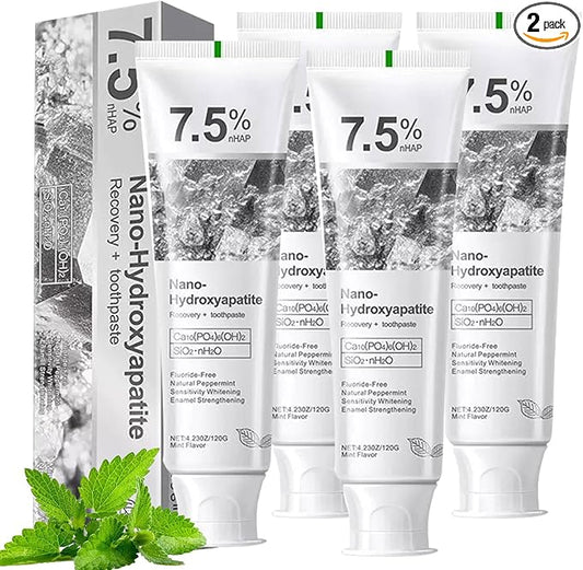 4 Pack Hydroxyapatite Toothpastes,7.5% hydroxyapatite Toothpaste for Enamel Protection and Tooth Strengthening, Gentle Mint, Fresh Breath, Daily Use for Oral Health (4)